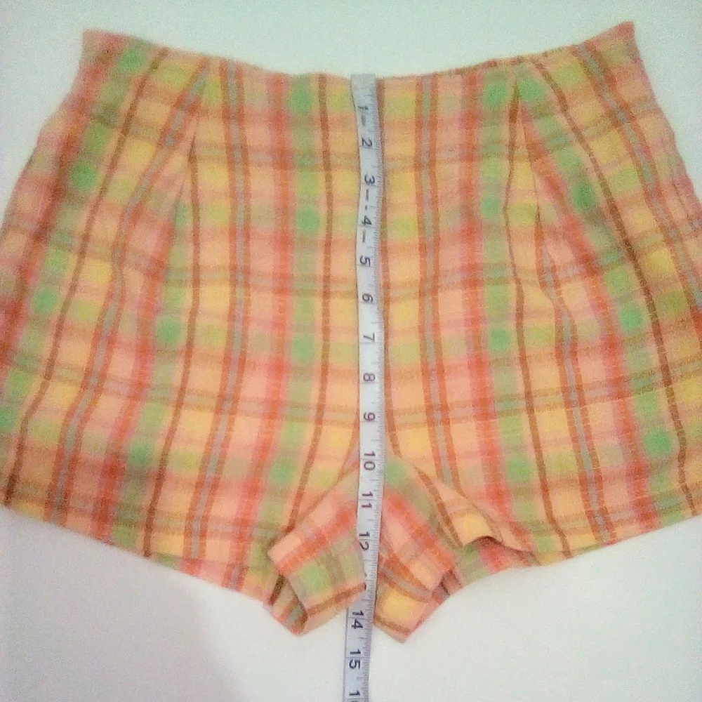 Billabong 100% Cotton Pastel Plaid High Waist Shorts Size M Vacation Summer